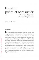 Pasolini poete et romancier - de la pulsion de regression a la mise en crise de la representation