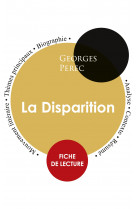 Fiche de lecture la disparition (étude intégrale)