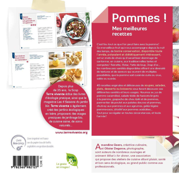 POMMES ! MES MEILLEURES RECETTES - 45 MANIERES DE LES CUISINER, SALEES ET SUCREES - Amandine Geers - TERRE VIVANTE