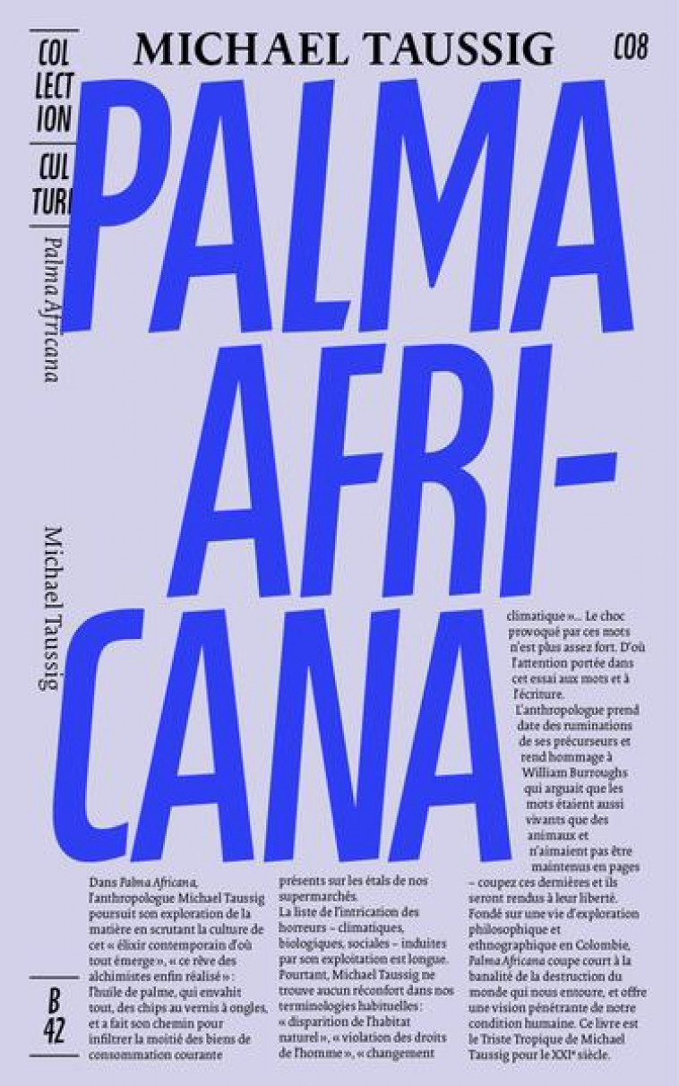 PALMA AFRICANA - ILLUSTRATIONS, NOIR ET BLANC - TAUSSIG MICHAEL - DU LUMIGNON