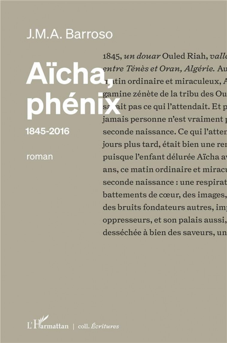 AICHA, PHENIX, 1845-2016 - BARROSO J-M. - L'HARMATTAN