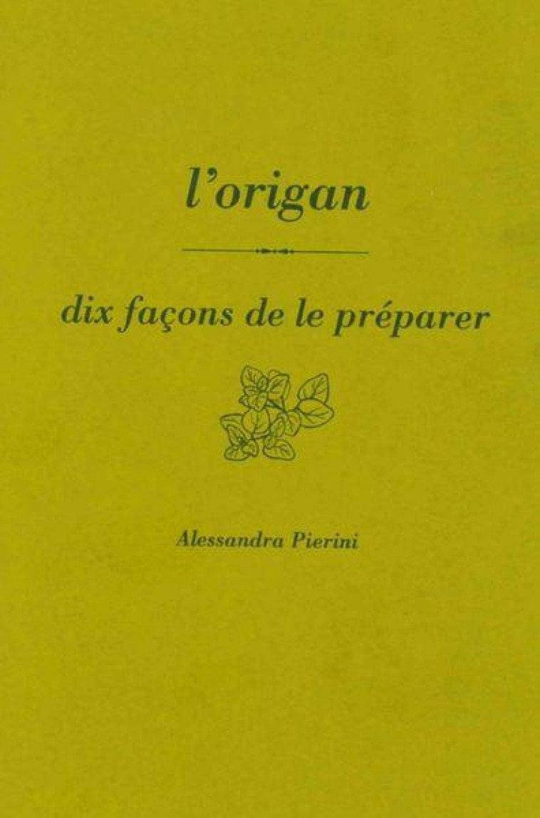 L'ORIGAN - PIERINI ALESSANDRA - EPURE