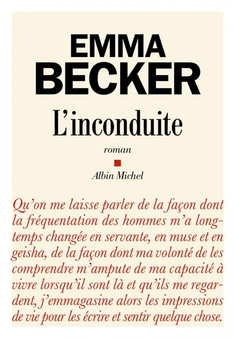 L'INCONDUITE - BECKER, EMMA - ALBIN MICHEL