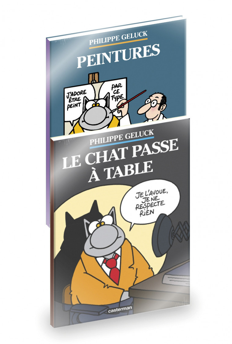 LE CHAT - PACK 2 ALBUMS : LE CHAT T19 + PEINTURES - Philippe Geluck - CASTERMAN