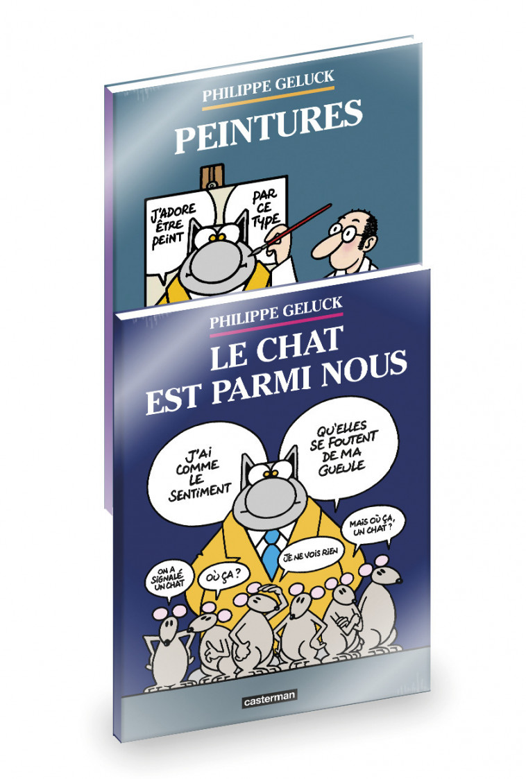 LE CHAT - PACK 2 ALBUMS : LE CHAT T23 + PEINTURES - Philippe Geluck - CASTERMAN