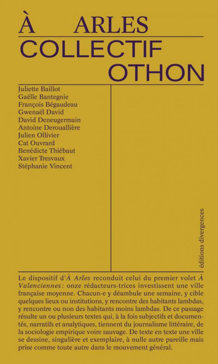 A ARLES - COLLECTIF OTHON - DIVERGENCES