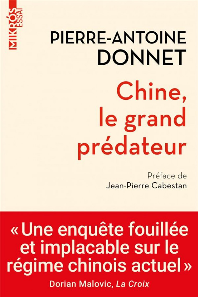 CHINE, LE GRAND PREDATEUR - DONNET PIERRE-ANTOINE - AUBE NOUVELLE