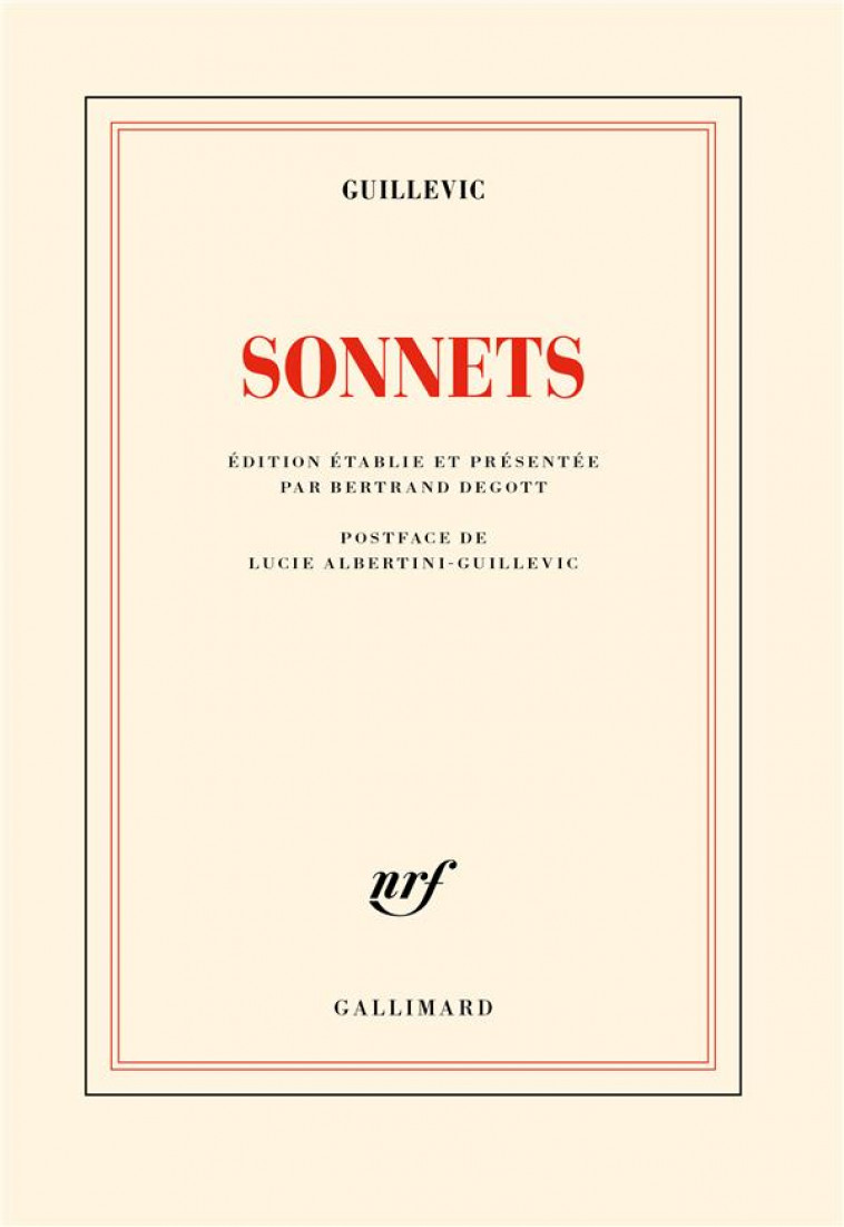 SONNETS - GUILLEVIC EUGENE - GALLIMARD