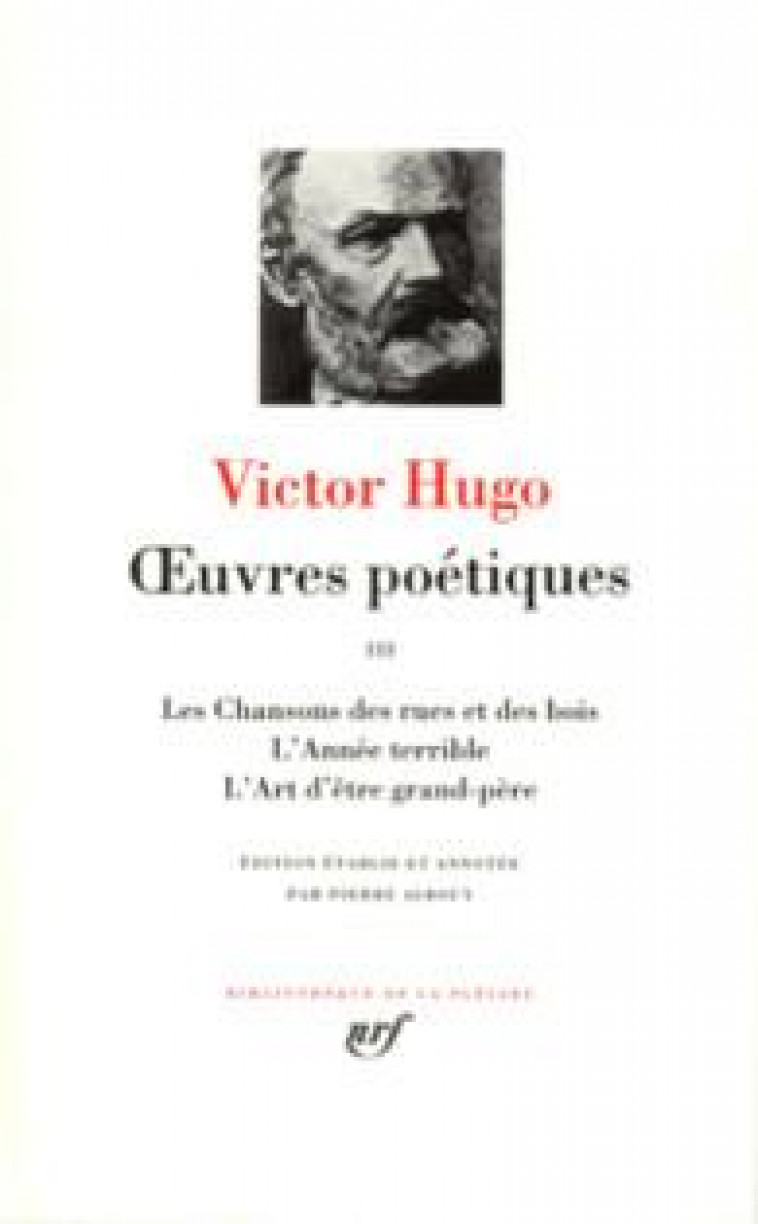 OEUVRES POETIQUES - VOL03 - HUGO/PICON - GALLIMARD