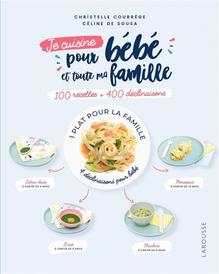 JE CUISINE POUR BEBE ET TOUTE MA FAMILLE  -  100 RECETTES + 400 DECLINAISONS - COURREGE, CHRISTELLE  - LAROUSSE