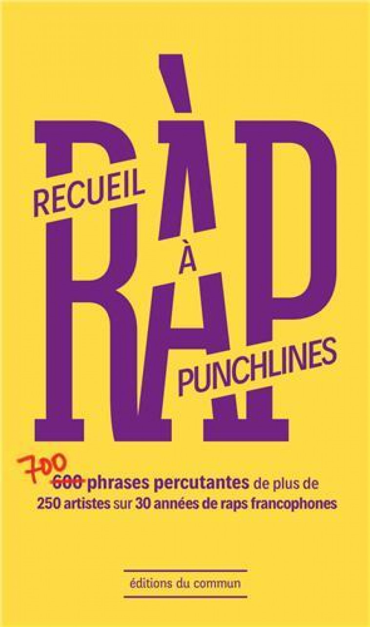 RECUEIL A PUNCHLINES (NED 2021) - 700 PHRASES PERCUTANTES DE PLUS DE 250 ARTISTES SUR 30 ANNEES DE R - COLLECTIF - DU COMMUN