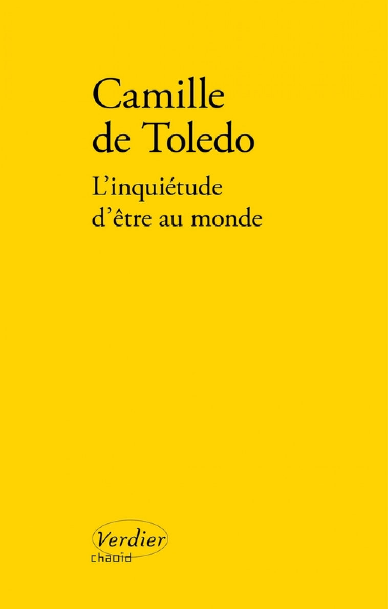 L'INQUIETUDE D'ETRE AU MONDE - DE TOLEDO-C - VERDIER