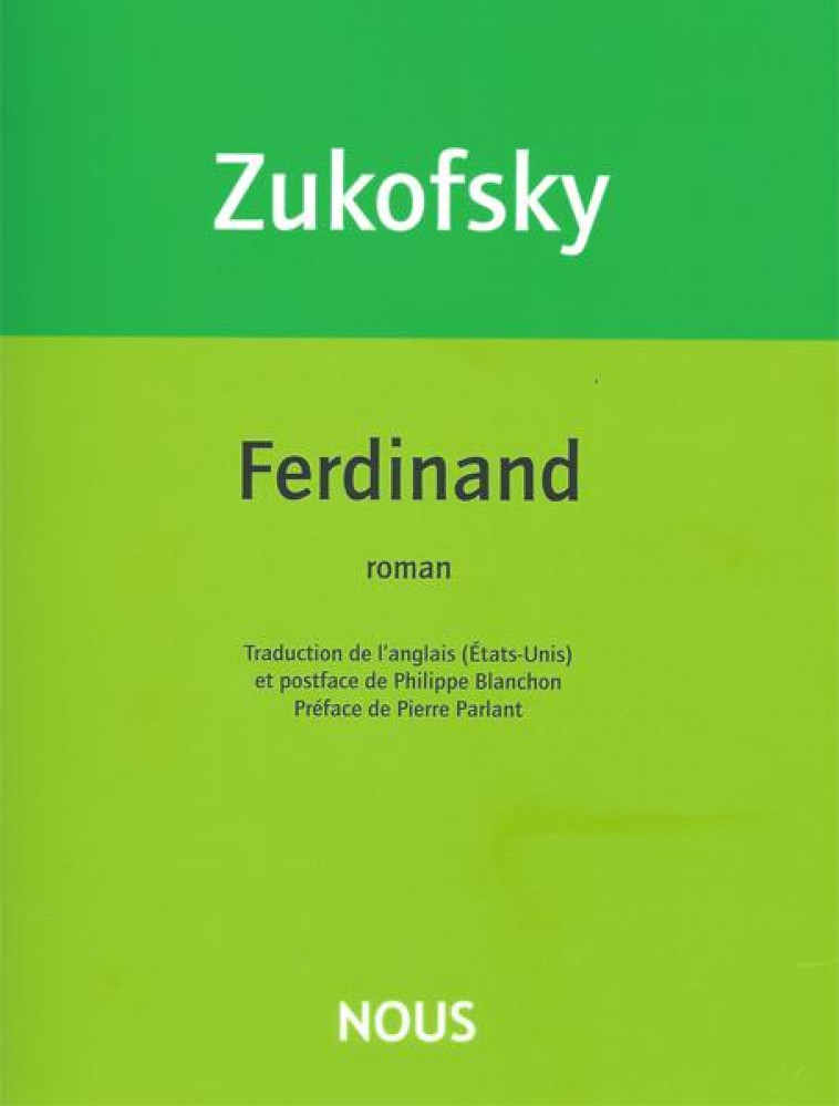 FERDINAND - ZUKOFSKY - NOUS