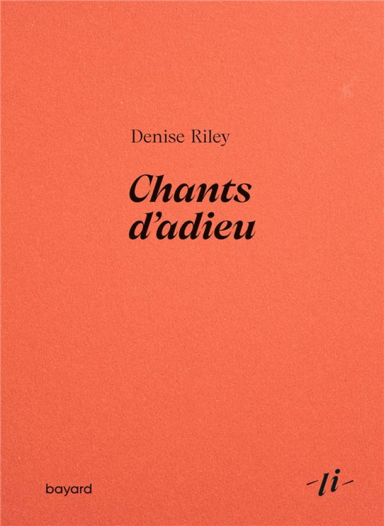 CHANTS D-ADIEU - RILEY DENISE - BAYARD CULTURE