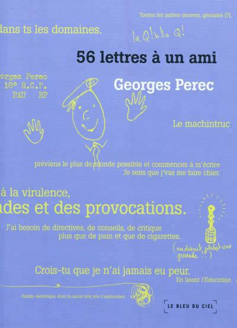 56 LETTRES A UN AMI - PEREC  GEORGES - BLEU DU CIEL