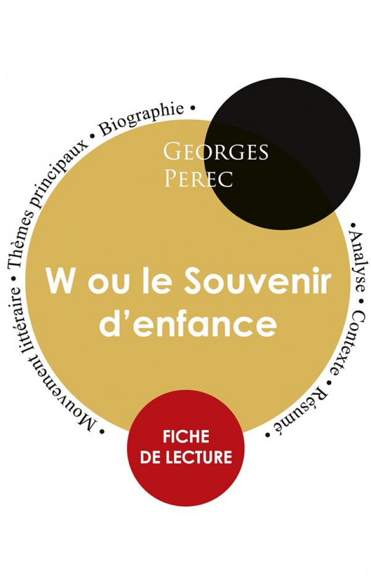 W OU LE SOUVENIR D'ENFANCE, DE GEORGES PEREC  -  FICHE DE LECTURE - PEREC  GEORGES - CENACLE