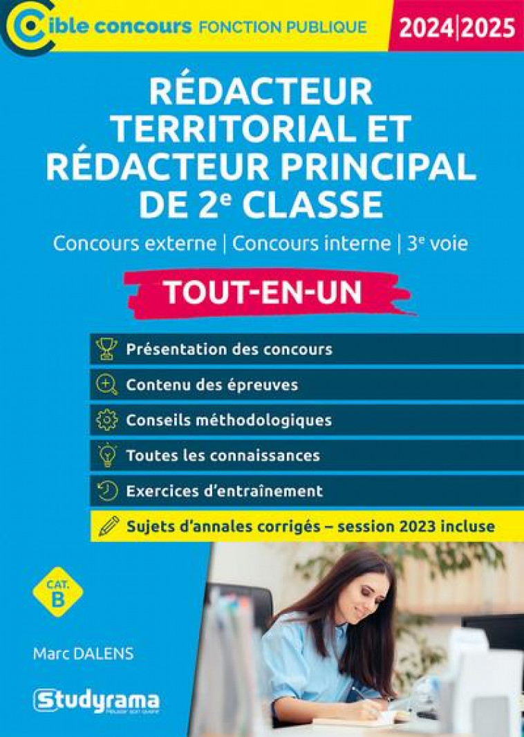 CIBLE CONCOURS FONCTION PUBLIQUE - REDACTEUR TERRITORIAL ET REDACTEUR PRINCIPAL DE 2E CLASSE (CONCOU - DALENS - STUDYRAMA