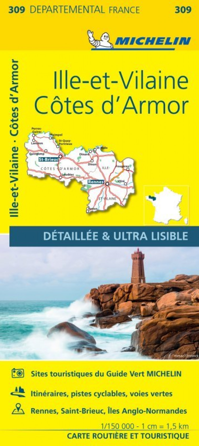 Carte Départementale Côtes d'Armor, Ille-et-Vilaine -  - MICHELIN