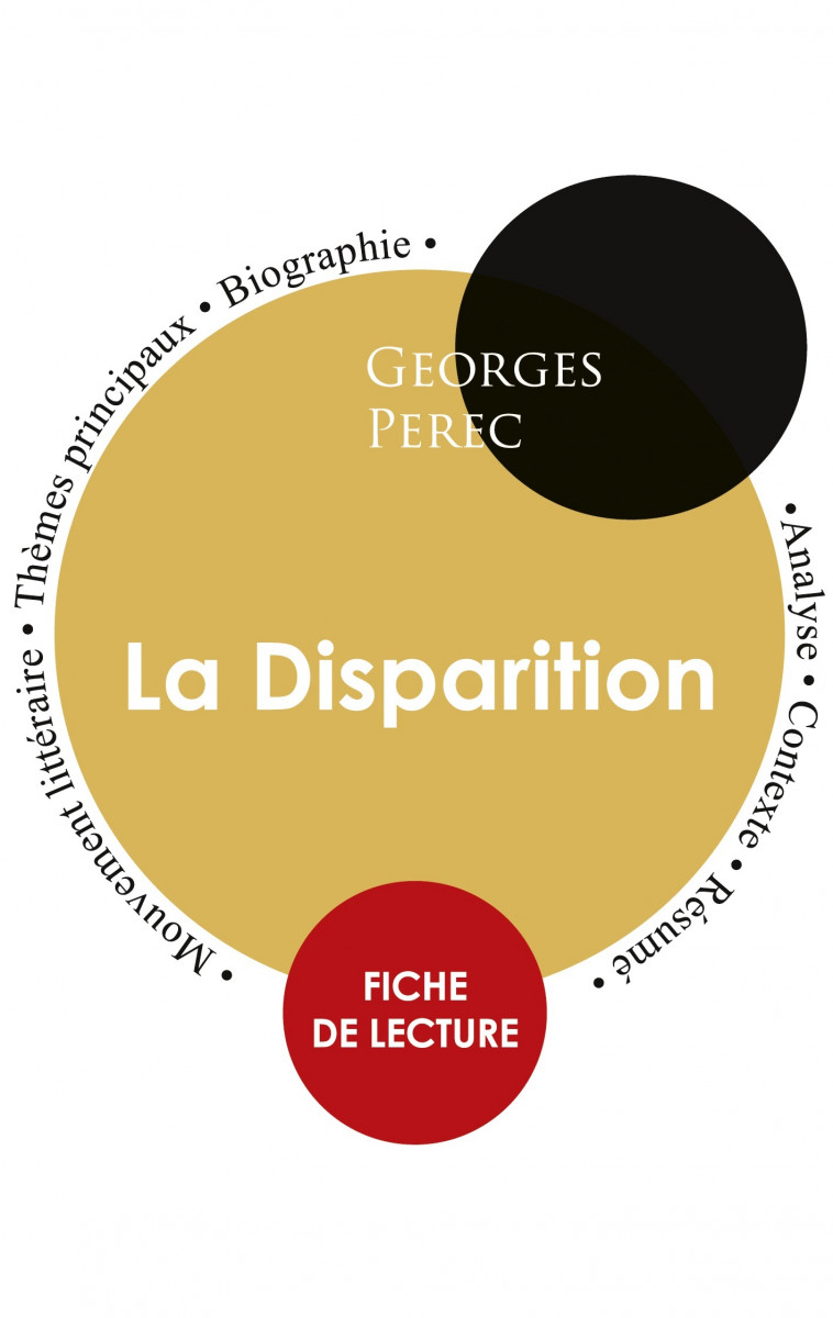 Fiche de lecture La Disparition (Étude intégrale) - Georges Perec - PAIDEIA EDUC FR