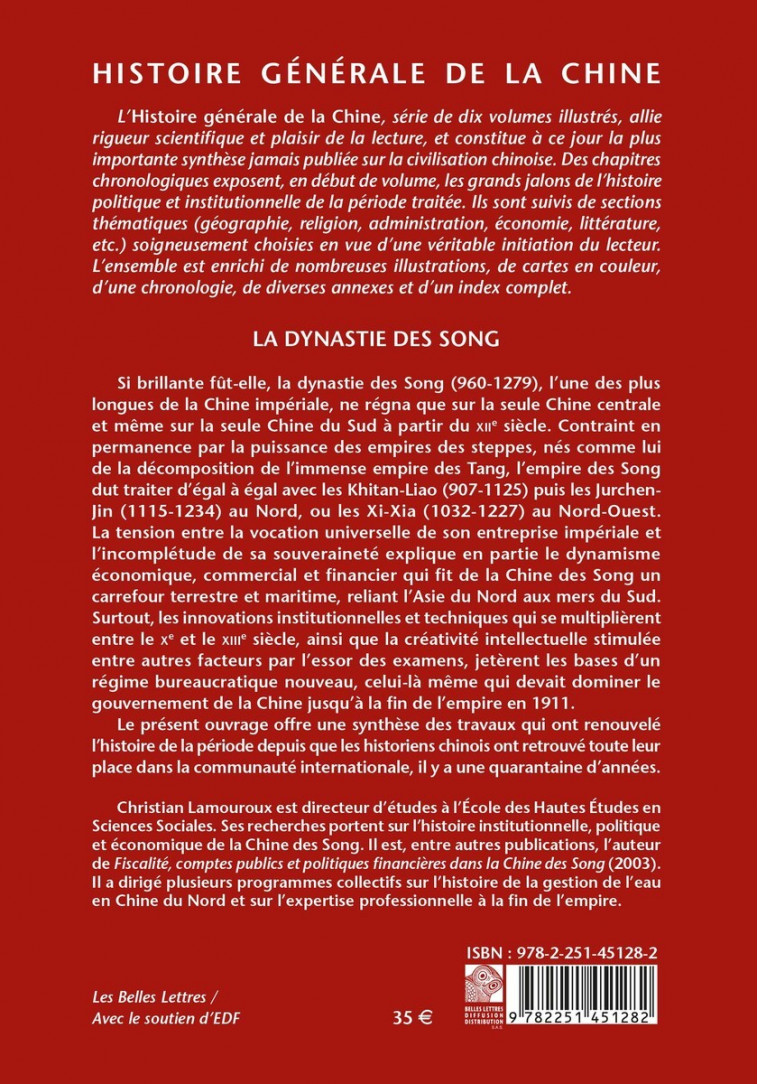 La Dynastie des Song - Christian Lamouroux - BELLES LETTRES