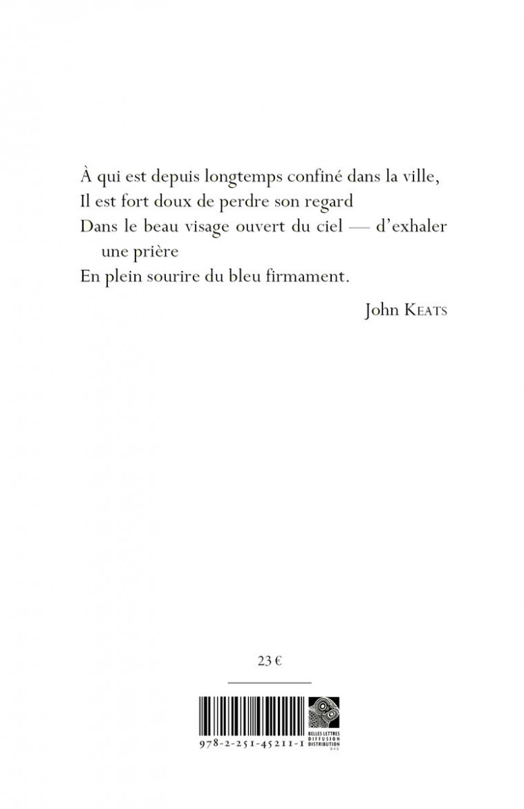 Poèmes choisis - John Keats - BELLES LETTRES