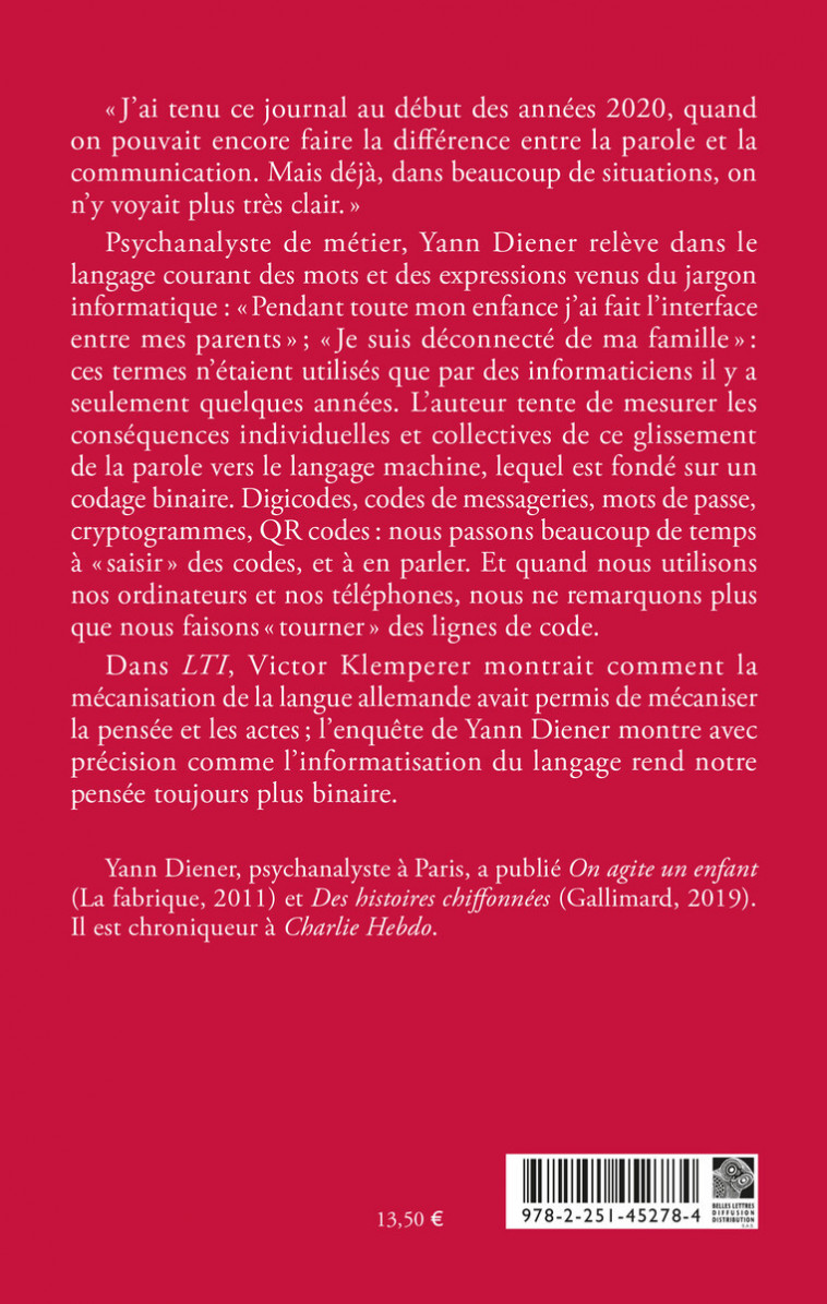 LQI - Yann Diener - BELLES LETTRES