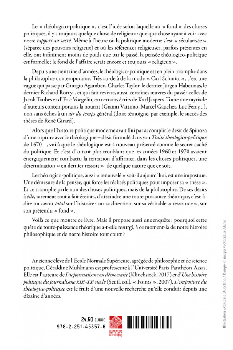 L'imposture du théologico-politique - Géraldine Muhlmann - BELLES LETTRES