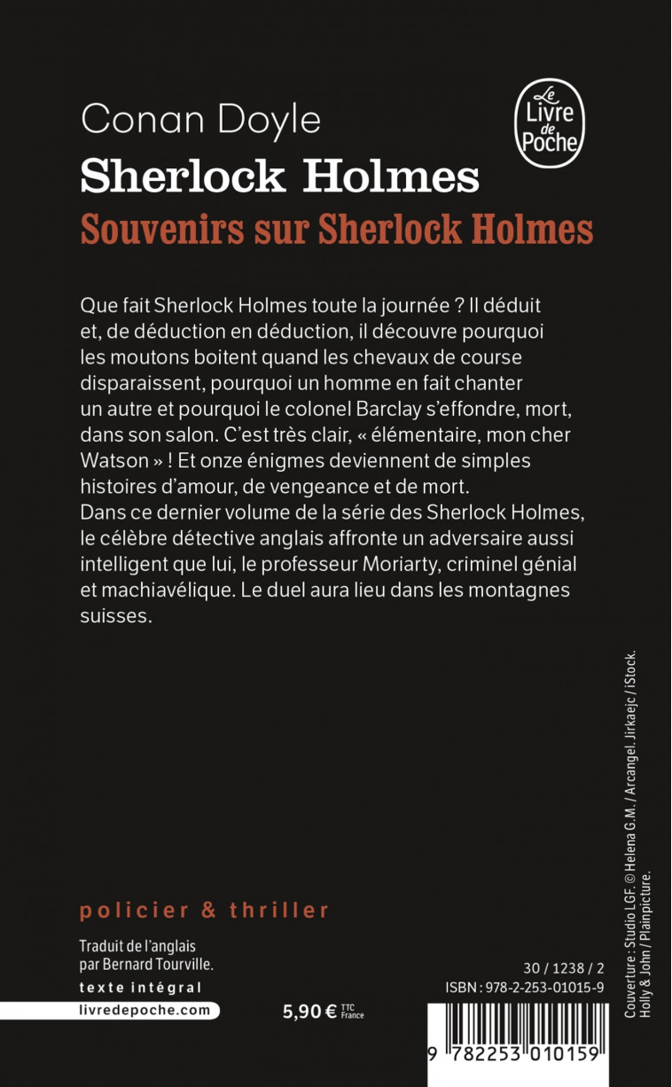 Souvenirs sur Sherlock Holmes - Arthur Conan Doyle - LGF