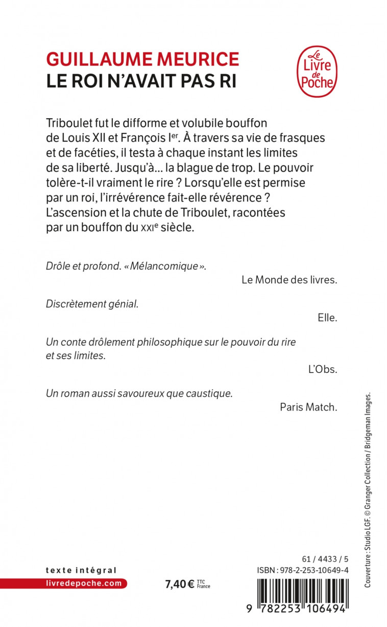 Le Roi n'avait pas ri - Guillaume Meurice - LGF