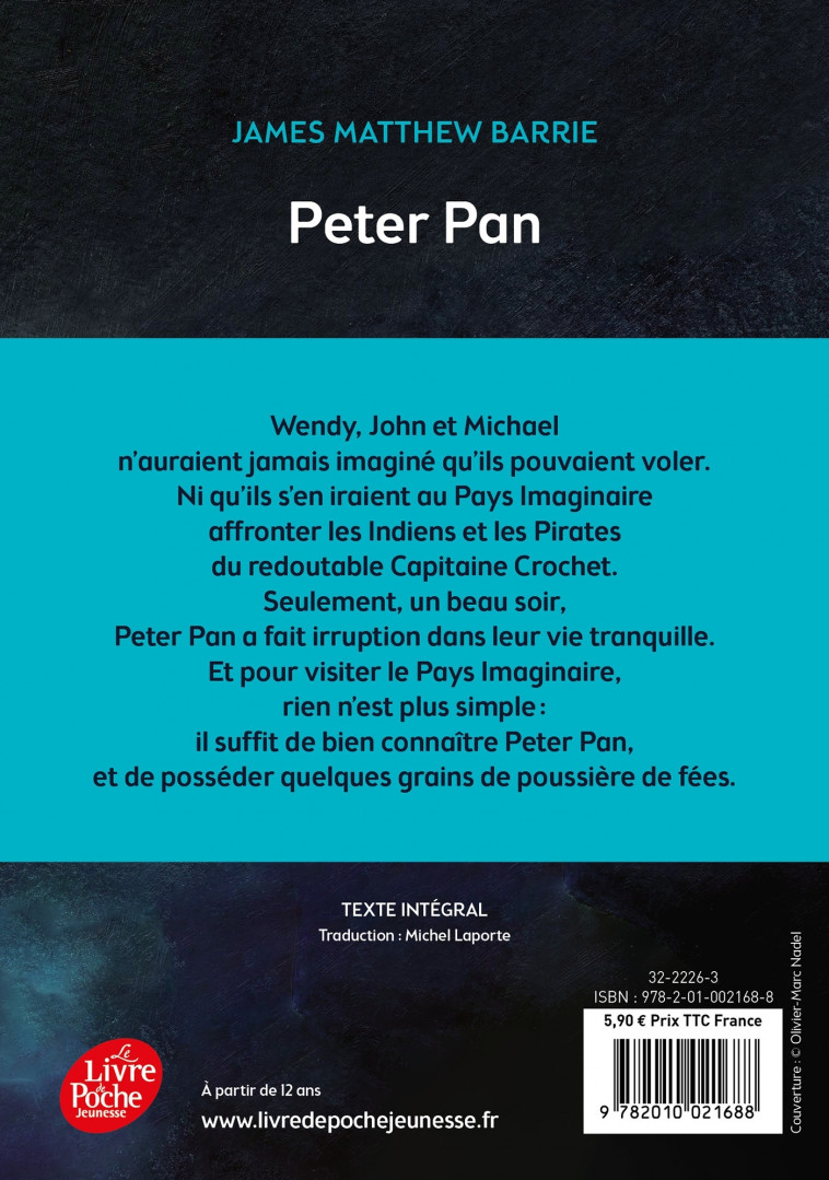 Peter Pan -Texte intégral - James Matthew Barrie - POCHE JEUNESSE