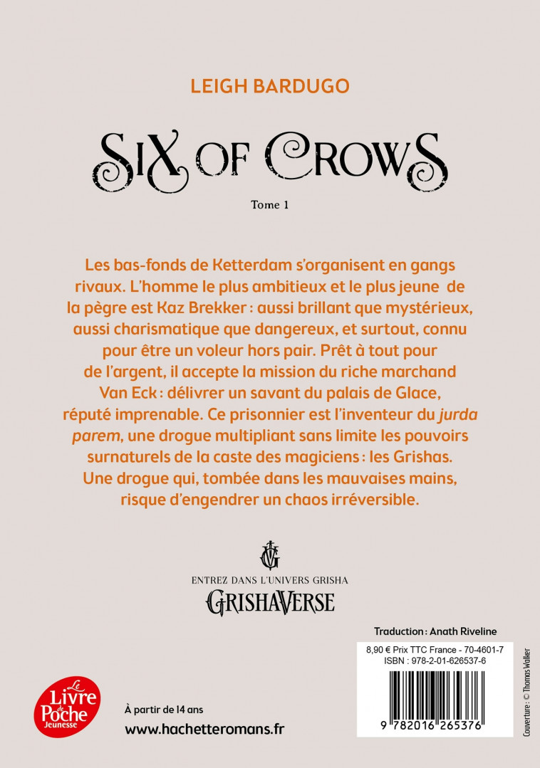 Six of Crows - Tome 1 - Leigh Bardugo - POCHE JEUNESSE