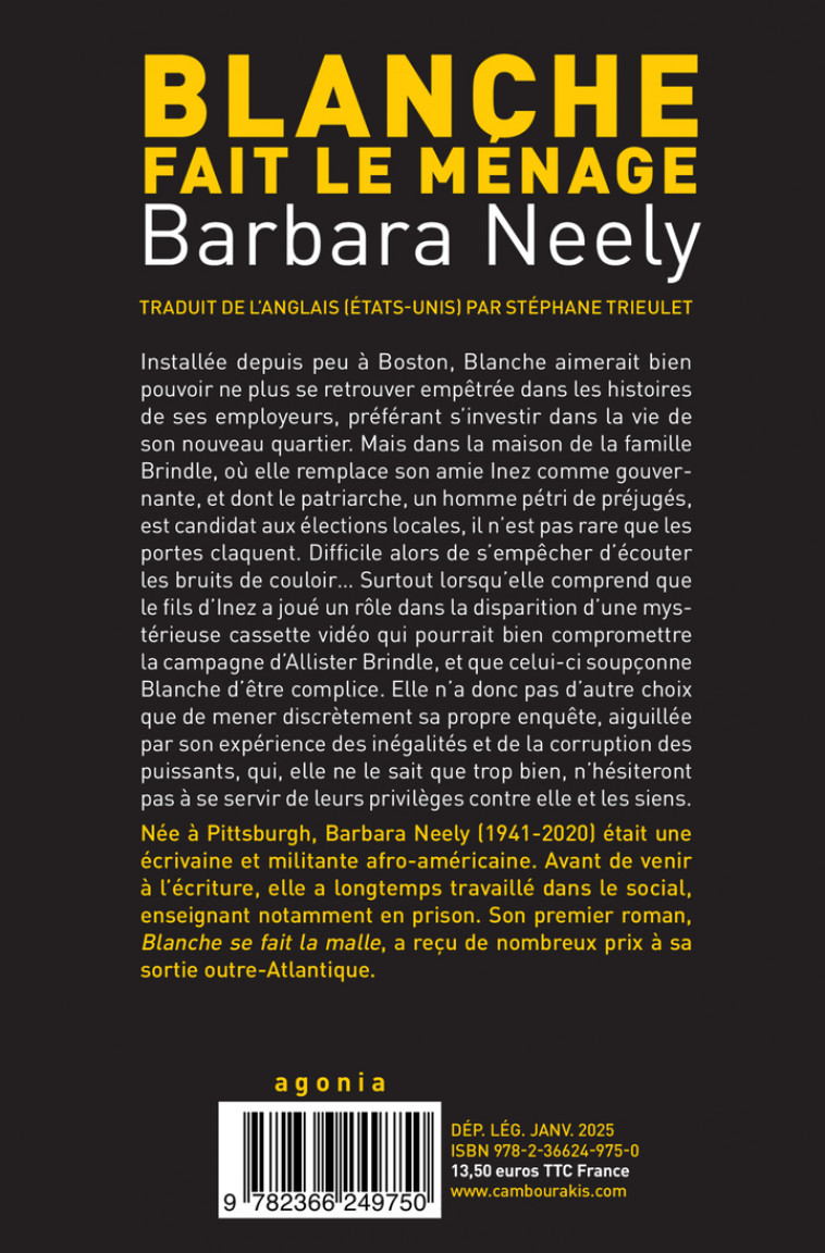 Blanche fait le ménage - Barbara Neely - CAMBOURAKIS