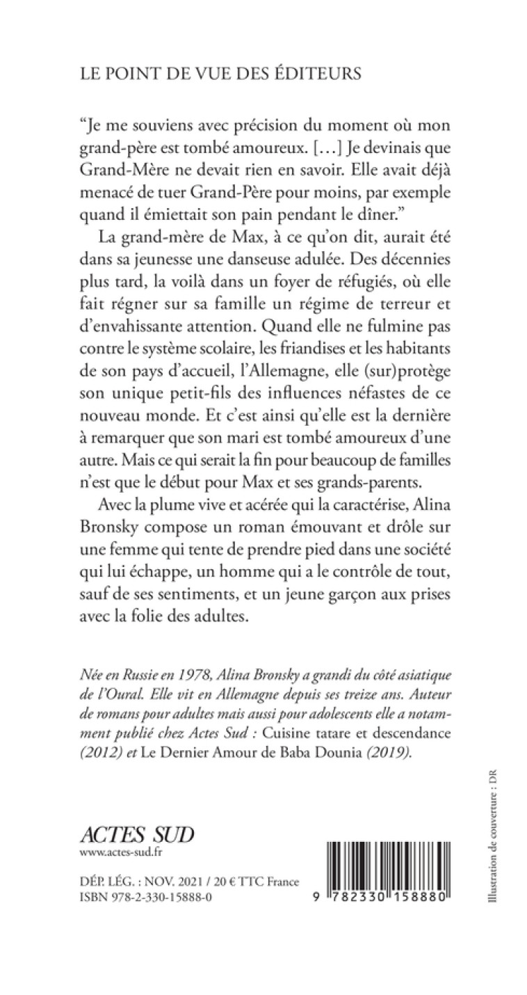 La tresse de ma grand-mère - Alina Bronsky - ACTES SUD