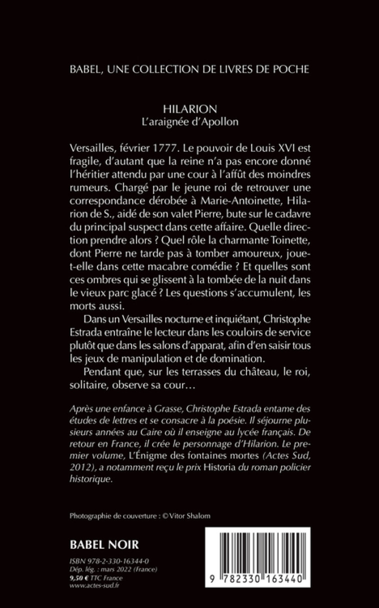 Hilarion - L'araignée d'Apollon - Christophe Estrada - ACTES SUD