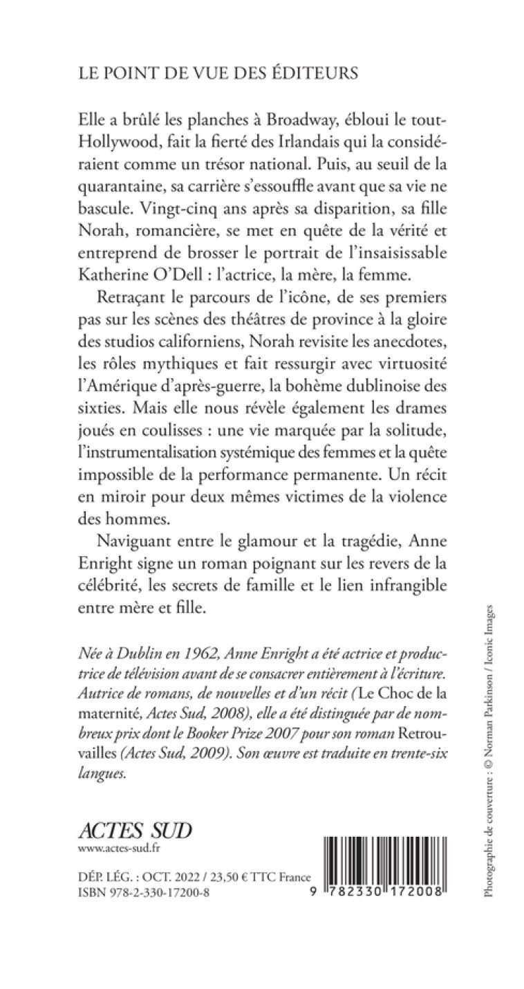 Actrice - Anne Enright - ACTES SUD