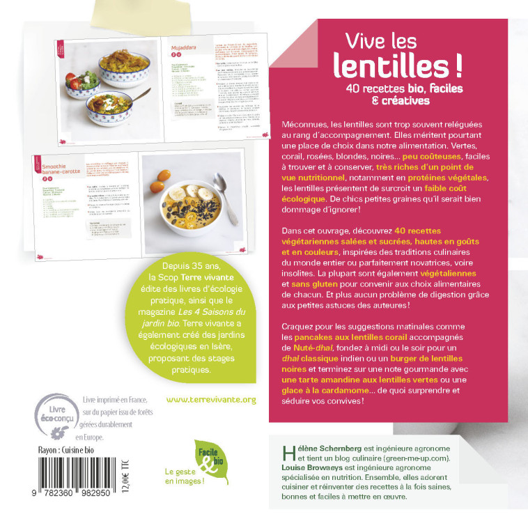 Vive les lentilles ! - Hélène Schernberg - TERRE VIVANTE