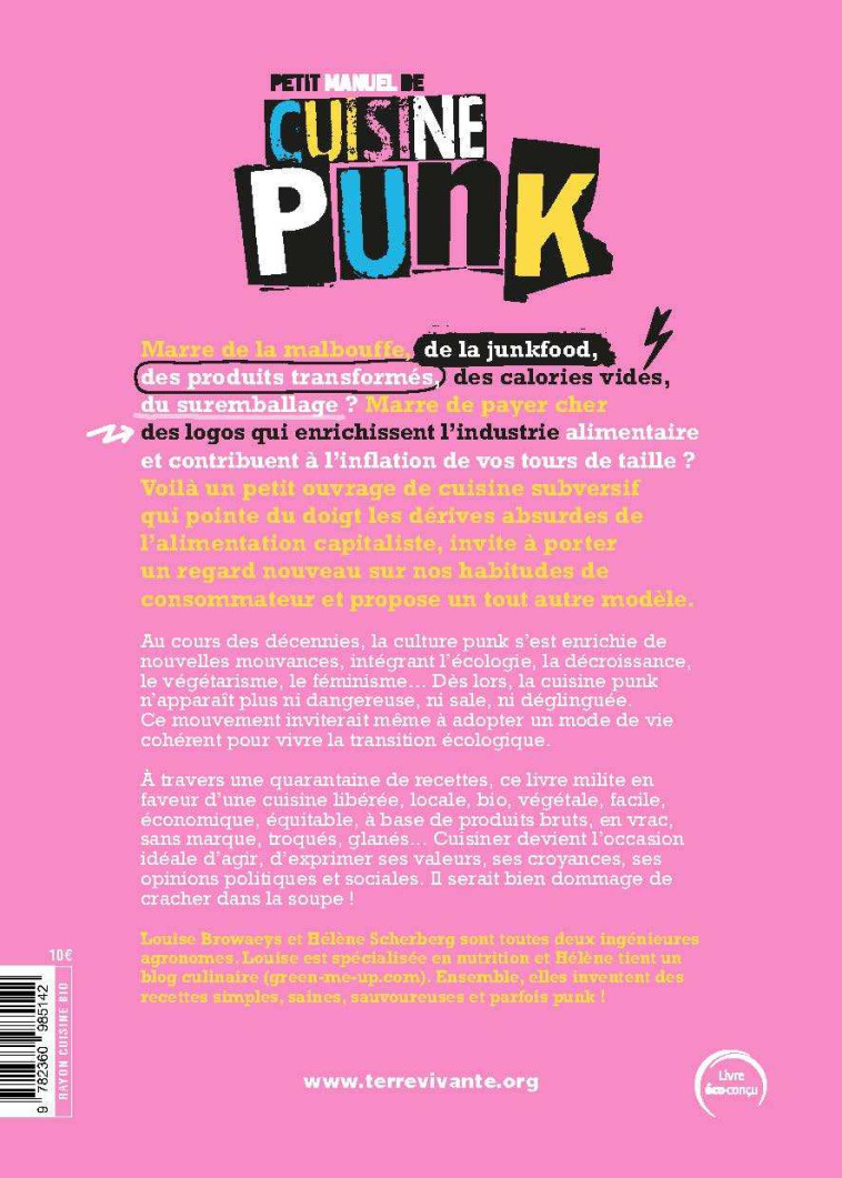 Petit manuel de cuisine punk - Hélène Schernberg - TERRE VIVANTE