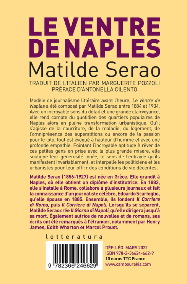 Le Ventre de Naples - Matilde Serao - CAMBOURAKIS