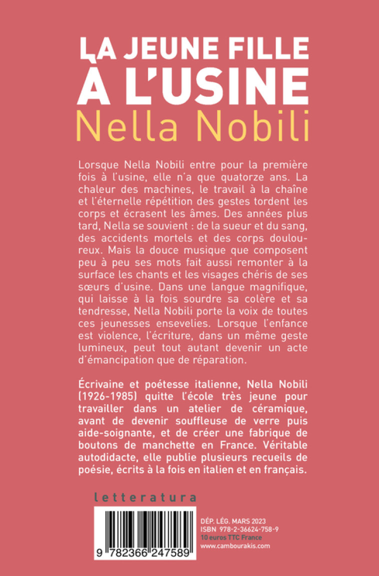 La Jeune Fille à l'usine - Nella Nobili - CAMBOURAKIS