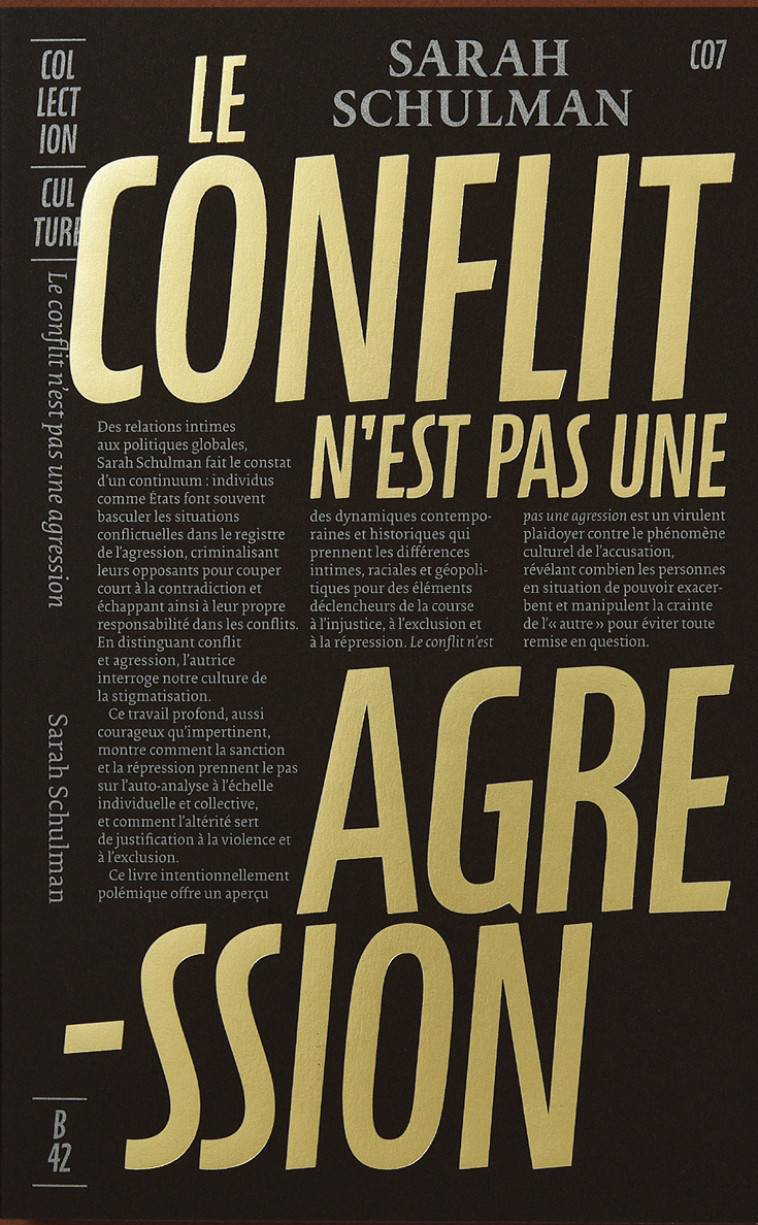 Le Conflit n'est pas une agression - Sarah Schulman - B42