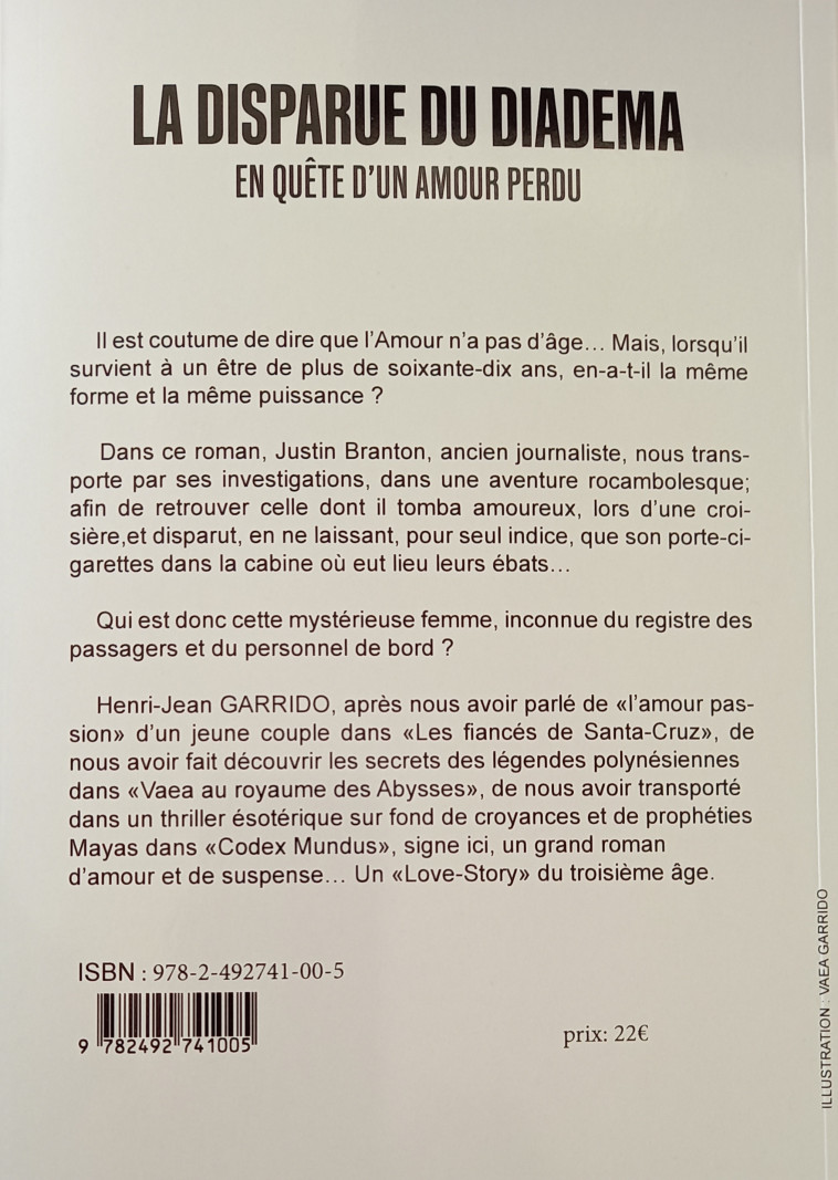 La disparue du diadema - en quête d'un amour perdu - Henri Jean GARRIDO - AUDIOLIBRIS ED