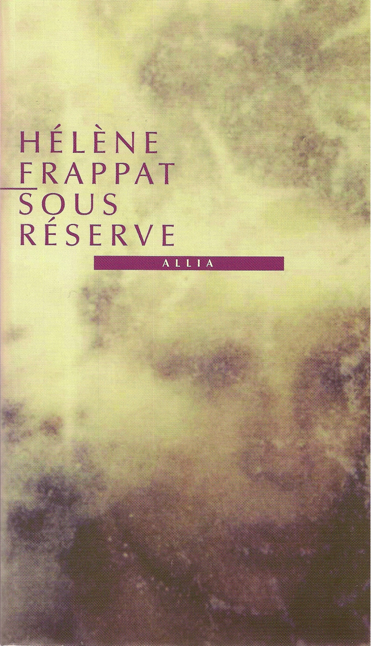 SOUS RESERVE - Hélène FRAPPAT - ALLIA