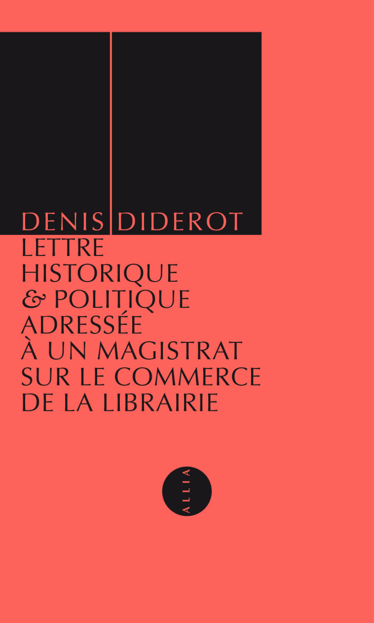 LETTRE SUR LE COMMERCE DE LA LIBRAIRIE - Denis Diderot - ALLIA