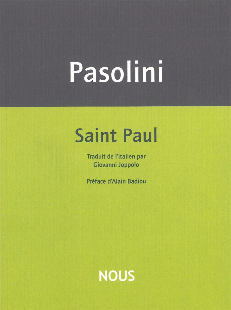 Saint Paul - Pier Paolo Pasolini - NOUS