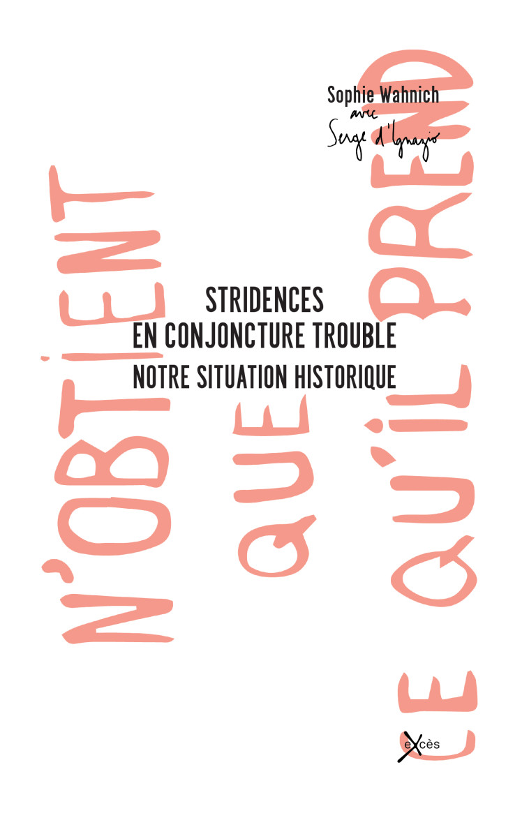 Stridences en conjoncture de trouble, notre situation historique - Sophie Wahnich - EXCES