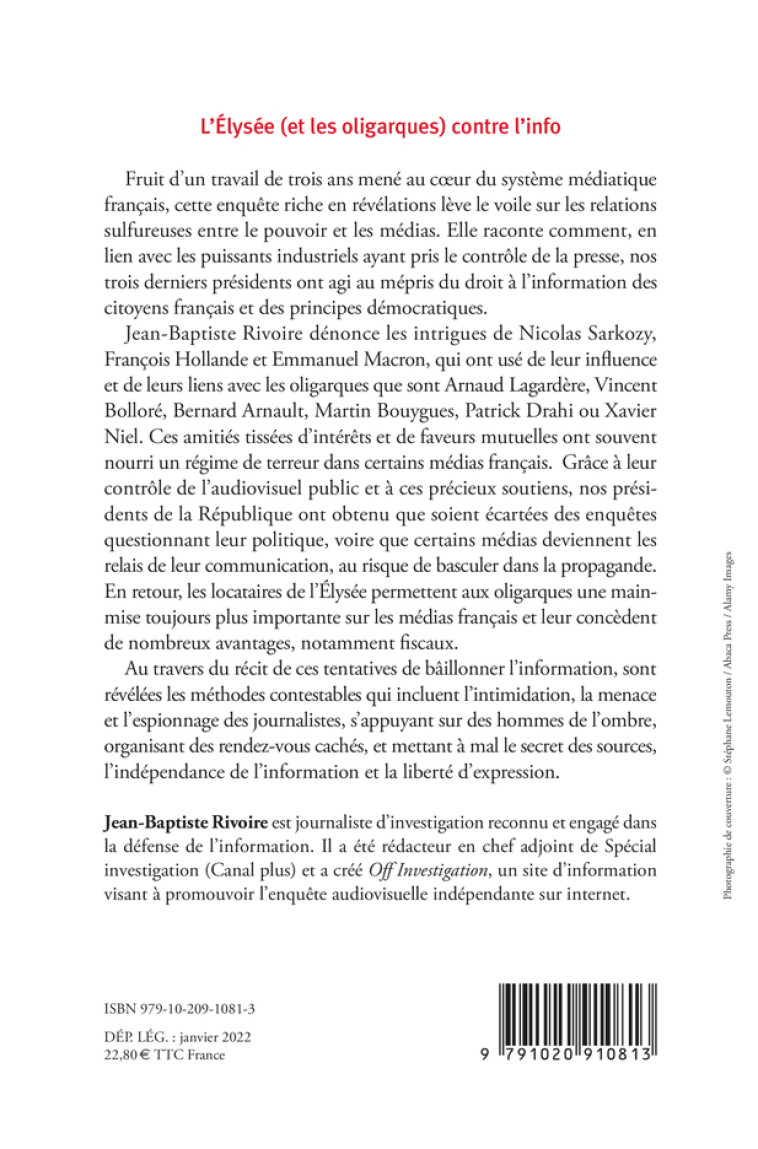 L'Élysée (et les oligarques) contre l'info - Jean-Baptiste Rivoire - LIENS LIBERENT