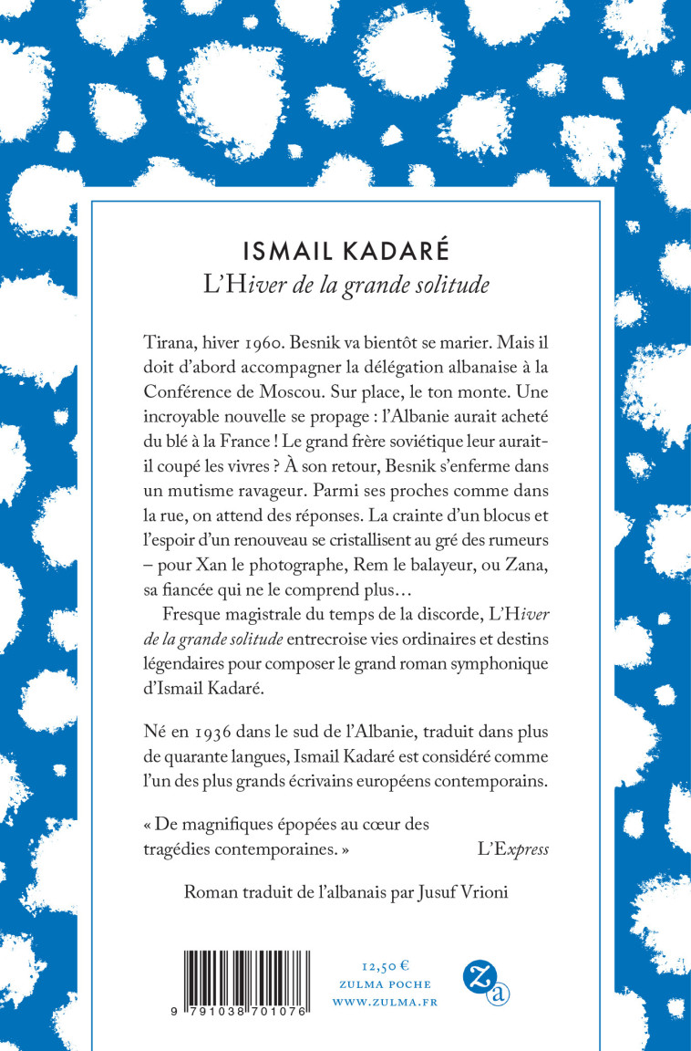 L’hiver de la grande solitude - Ismail Kadaré - ZULMA