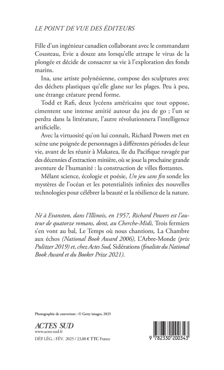 Un jeu sans fin - Richard Powers - ACTES SUD