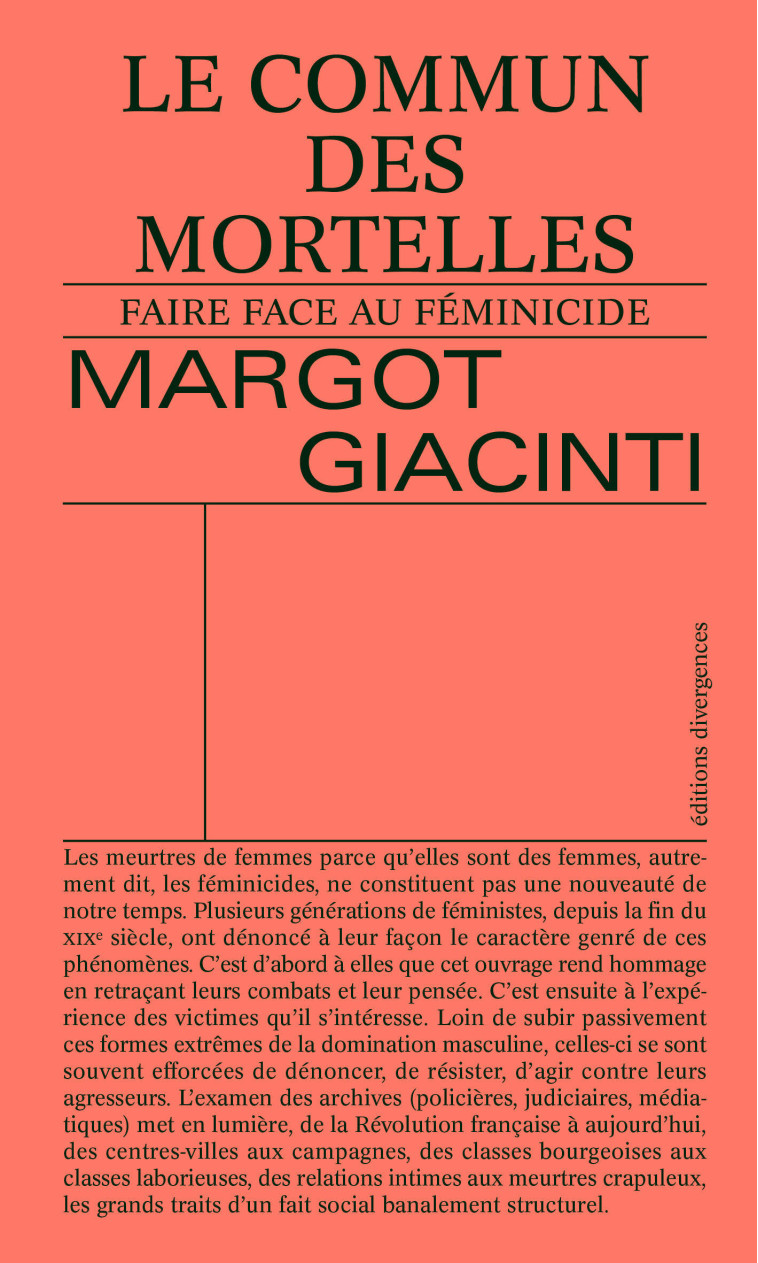 Le commun des mortelles - Margot Giacinti - DIVERGENCES