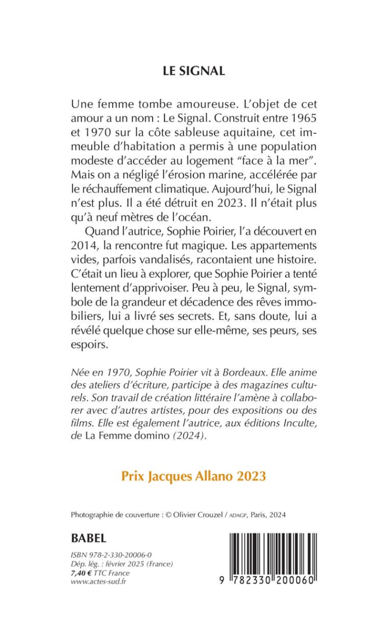 Le Signal - Sophie Poirier - ACTES SUD